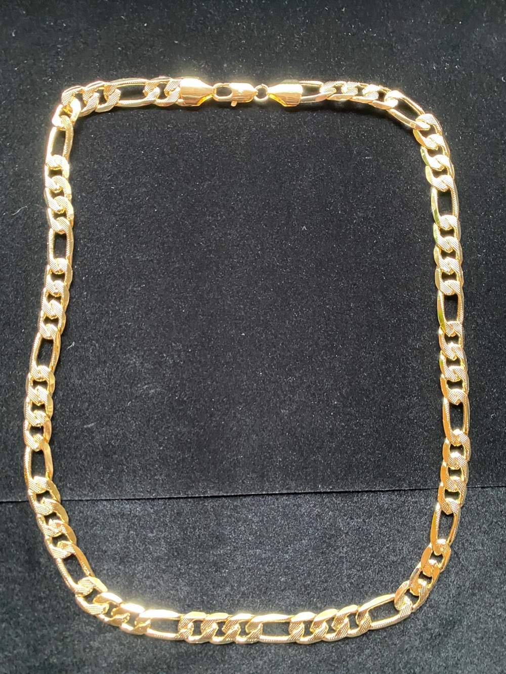 Classic 24 inch 14k Gold Plated Figaro Chain